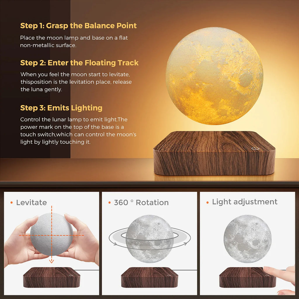 Levitating Moon Night Light